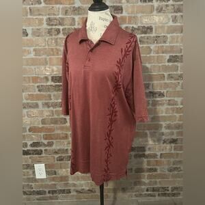 tehama polo shirt mens xlarge double mercerized pima cotton embroidered burgundy